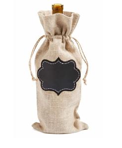 Bolsas de botellas de vino de terciopelo Yute reciclable y terciopelo para embalaje de regalo Embalaje de vino promocional - Product Image 2