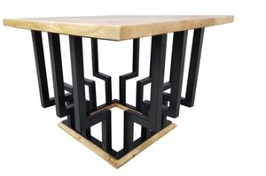 Table basse en bois manga, vente en gros, modèle en Zig Zag, pieds en Tube métallique, Table de jardin, pour salon et chambre à coucher, nouveauté - Product Image 5