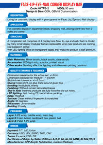 Colorful design cosmetic display Face-Lip-Eye-Nail Corner Display Bar - Product Image 2