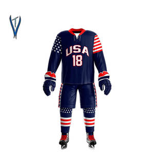 Ropa deportiva unisex de hockey sobre hielo de diseño personalizado, la mejor calidad, con impresión totalmente personalizada por sublimación, conjuntos de nombres del equipo OEM - Product Image 3