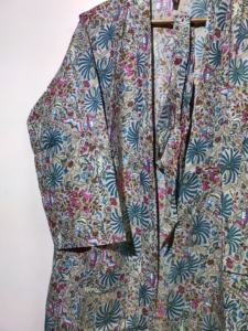 Durable femmes pur coton extérieur plage kimono robe robes longues printemps designer à la main imprimé fleuri coton vêtements de bain robes - Product Image 2