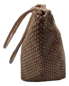 Sacs fourre-tout tissés en cuir véritable avec logo personnalisé pour femmes avec fermeture ouverte Sacs à main de luxe faits à la main - Product Image 3