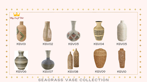 Jarrón de decoración de algas marinas naturales tejidas a mano, jarrón de suelo de algas marinas Vintage, soporte de paraguas de mimbre Natural hecho a mano bohemio - Product Image 6