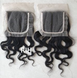 Cierre de Cabello Humano Brasileño de Encaje Suizo, Extensión de Cabello Virgen con Cutícula Alineada, Cierre de Encaje Transparente, 5x5, Novedad - Product Image 5