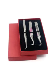 Gros Nouveau Design 45 & 90 Degrés en Argent Volume de Botte En Acier Inoxydable Diamant Grip Extension De Cils Pince À Épiler Outils De Beauté - Product Image 6