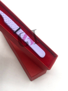 แหนบต่อขนตาปริมาณเคลือบผงสีม่วงอ่อนทำจากสเตนเลสพร้อมด้ามจับเพชร - Product Image 6