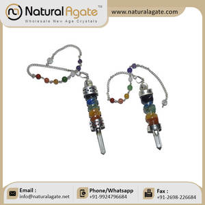 Comprar péndulos de radiestesia de chakra siete chakras enlazados espiral con cadena de chakra péndulo amor pulido artesanía de adivinación curativa - Product Image 6
