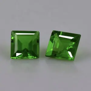 Topkwaliteit Fabriek Kosten 6Mm Natuurlijke Chroom Diopside Gefacetteerde Vierkante Losse Groothandel Edelsteen Fabrikant