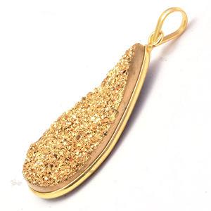 Colgante de piedras preciosas de titanio y oro en forma de lágrima, Gema de Plata de Ley 925 hecha a mano, con purpurina, para proveedores al por mayor - Product Image 4