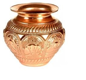 หม้อทองแดงบริสุทธิ์100%,หม้อคาลาแอชและโลต้าสำหรับโยคะพูจารุ่น Aayurveda เพื่อประโยชน์ต่อสุขภาพ - Product Image 1