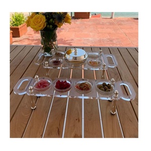 Plateau de service en acrylique transparent en vrac avec poignées pour restaurant servant du café du thé des collations alimentaires plateau de petit déjeuner - Product Image 3