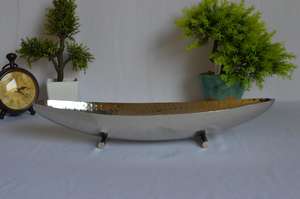 Plat de bateau en aluminium de luxe de fantaisie moderne avec l'or fini pour l'usage de maison et de cuisine - Product Image 5