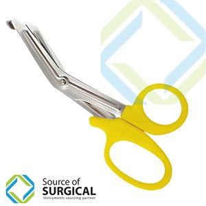 Fabricante de tijeras de peluquero de acero inoxidable con mango de plástico ABS Tijeras de peluquero industriales baratas de la mejor calidad Plástico amarillo - Product Image 1