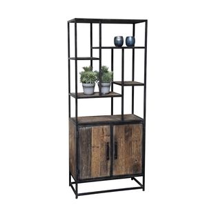 Iron Metal Frame Wooden old Reclaimed <b>Rustic</b> finished home <b>Cabinet</b> furniture - Product Image 4