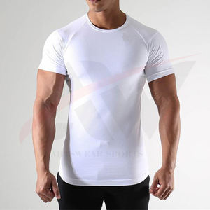 Calidad superior al por mayor personalizado bordado impresión logo algodón verano manga corta gimnasio fitness diferente color Camiseta Hombre - Product Image 6