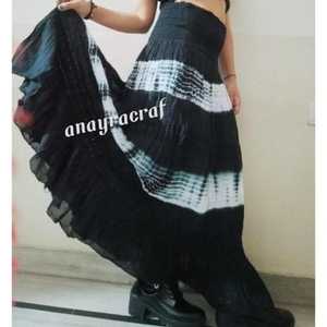 กระโปรงยาวมัดย้อมเอวสูงสำหรับใส่ไปทะเลของผู้หญิงลายลูกไม้ตกแต่งสไตล์หวานสำหรับวันหยุดพักผ่อน - Product Image 1