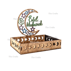 Plateau de chocolats de service en métal de couleur or plateau islamique de forme ronde fait à la main pour Ramadan et Eid usage spécial - Product Image 2