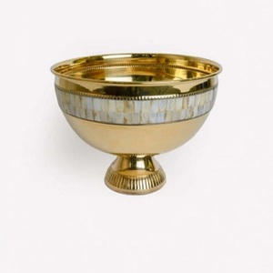 Juego de cuencos modernos para servir, utensilios de cocina para Hotel, restaurante, vajilla decorativa de diseño moderno de latón, Color dorado - Product Image 3