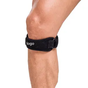 用于锻炼黑色男子和女子的高质量膝盖带。