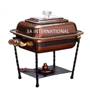 Plato de frotamiento de diseñador en relieve, calentador de alimentos decorativo de Metal, plato de frotamiento para servir en buffet, plato para servir en catering, exhibición de platos - Product Image 1