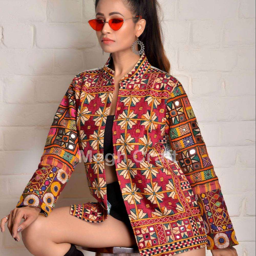 Ethnic Jacket Boho Summer Jacket Gujarati Embroidered Jackets