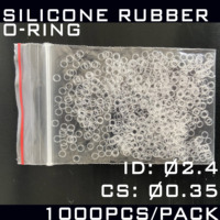 Lanjo Karet Silikon O-ring Seal ID 2.4mm CS 0.35mm Transparan 50 Shore a TW Model V2747 1000 Pcs/Pak