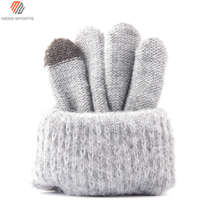 MESS SPORTS Fashion for <b>Screen</b> Women Cute Checked Printed Cotton Knitted Full Finger Mittens Winter <b>Gloves</b> - Product Image 5
