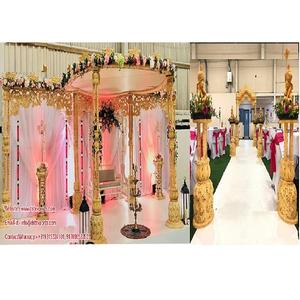 มณฑปงานแต่งงานไม้ลายดอกบัวแบบอินเดียใต้ มณฑปงานแต่งงานไม้แกะสลักลายดอกบัวทันสมัย มณฑปงานแต่งงานไม้สำหรับพิธีแต่งงานแบบอินเดีย ขายในสหราชอาณาจักร - Product Image 1