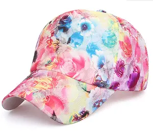 Gorra de béisbol con estampado de flores para mujer, gorro de béisbol con estampado de flores, protección solar