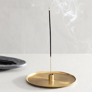 Porte-encens à reflux en laiton, métallique en or - Product Image 1