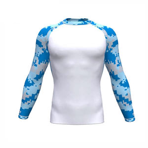 Digital Print Wear Custom ODM/OEM Mma Bjj Rashguard <b>Long</b> Sleeve <b>Mens</b> Sports T-Shirt Compression <b>Shorts</b> Rash Guard Fitness Wear - Product Image 5