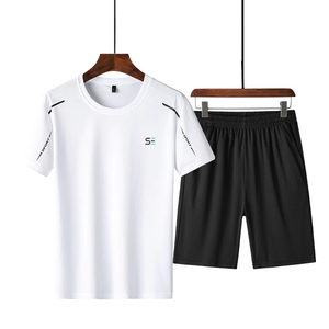 Conjunto de camiseta y pantalones cortos para hombre, diseño personalizado, chándal deportivo, 2 piezas - Product Image 1