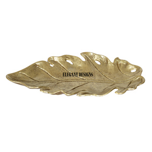 Bandeja para servir hojas de Metal, vajilla de diseño elegante a la moda, plato para servir hojas de Color dorado, gran oferta, plato para servir hojas - Product Image 1