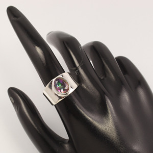 Mystic Quartz Bague en pierre ovale Toutes les tailles US 925 Sterling Silver Bezel Setting Colorful Classic Trendy From India Manufacturer - Product Image 6