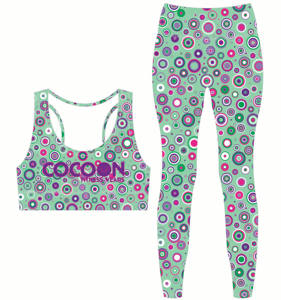 Conjunto Deportivo de 2 Piezas para Mujer, para Yoga y Gimnasio, Elástico en Cuatro Direcciones, Transpirable, de Secado Rápido, Anti-UV, Spandex/Poliéster, Sujetador Deportivo, Cintura Alta, Estilo Ciclista - Product Image 1