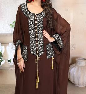Caftán árabe Abaya, vestido de noche de baile de la India, Dubai, caftán Zari - Product Image 3