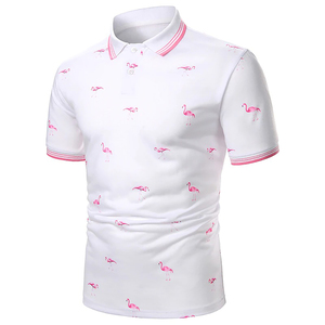 เสื้อโปโลผ้าฝ้ายถักสำหรับผู้ชายพิมพ์โลโก้ได้ตามต้องการ - Product Image 1