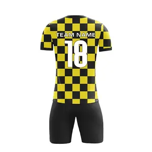 Symmetrically Box Sublimation Printed DIY Logo And Design Team Soccer Uniform Jersey And Shorts Set Bulk Wholesale