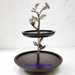 โลหะหรูหราออกแบบดอกไม้ตกแต่งรอบยืนเค้ก - Product Image 2