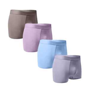 Personnalisable Plus Size Hommes Confortable Sans Couture Extensible Short de Boxe Sous-Vêtements en Nylon de Soie avec Doublure en Coton - Product Image 1