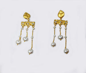 En Argent Sterling 925 Plaqué Or Custom made Fournisseur Femmes Grossiste Main Faible QUANTITÉ MINIMALE DE COMMANDE Suspendus Dangler Perle Pierres Précieuses Boucles D'oreilles - Product Image 1