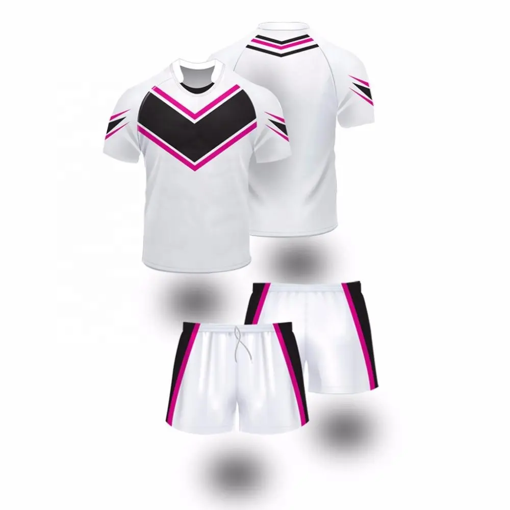 Goedkope Rugby Shirts Shorts Sublimatie Training Jerseys Custom Sport Wear Cub Uniformen Kits Rugby Jersey