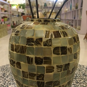 Brown pearl mosaic vase designed 42 - Product Image 3