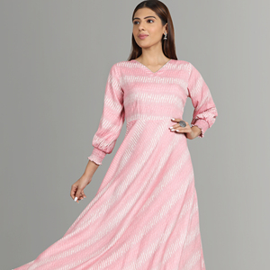 Beautiful Handmade Ikat Print Dress with Unique Patterns - Product Image 1