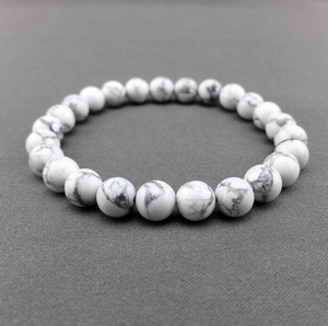 Natural Howlite 8mm Beaded <b>Bracelet</b> Crystal <b>Healing</b> Gemstone <b>Bracelet</b> Reiki Chakra Meditation Jewelry Gift - Product Image 2
