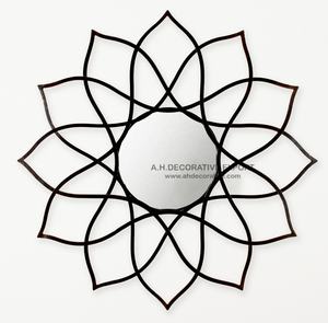 Espejo de pared de habitación con forma de flor para uso doméstico Precio al por mayor Nuevo espejo de pared de Metal decorativo de pared Sunburst para Navidad - Product Image 2