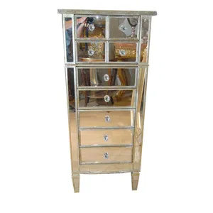 Lady Mirrored High Tall Drawers Chest Cabinet Furniture
