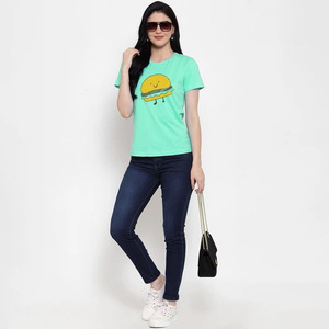 เสื้อยืดผู้หญิง OEM 2021 แขนสั้น เสื้อผู้หญิง ท็อปส์ผู้หญิง เสื้อยืดพื้นฐาน เสื้อผ้าผู้หญิง - Product Image 1