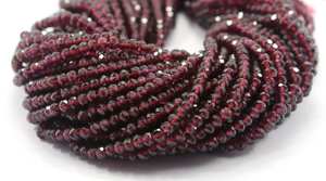 Natural Red Garnet Gemstone Faceted Rondelle Beads, Size 3-3.5 MM for Jewelry Making 2022 Popular <b>Bracelet</b> Necklace - Product Image 6