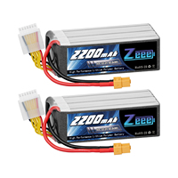 Batterie Lipo Zeee 6S 22.2V 2200mAh 50C Batterie à coque souple avec connecteur XT60 pour avion RC hélicoptère voiture RC camion char drone